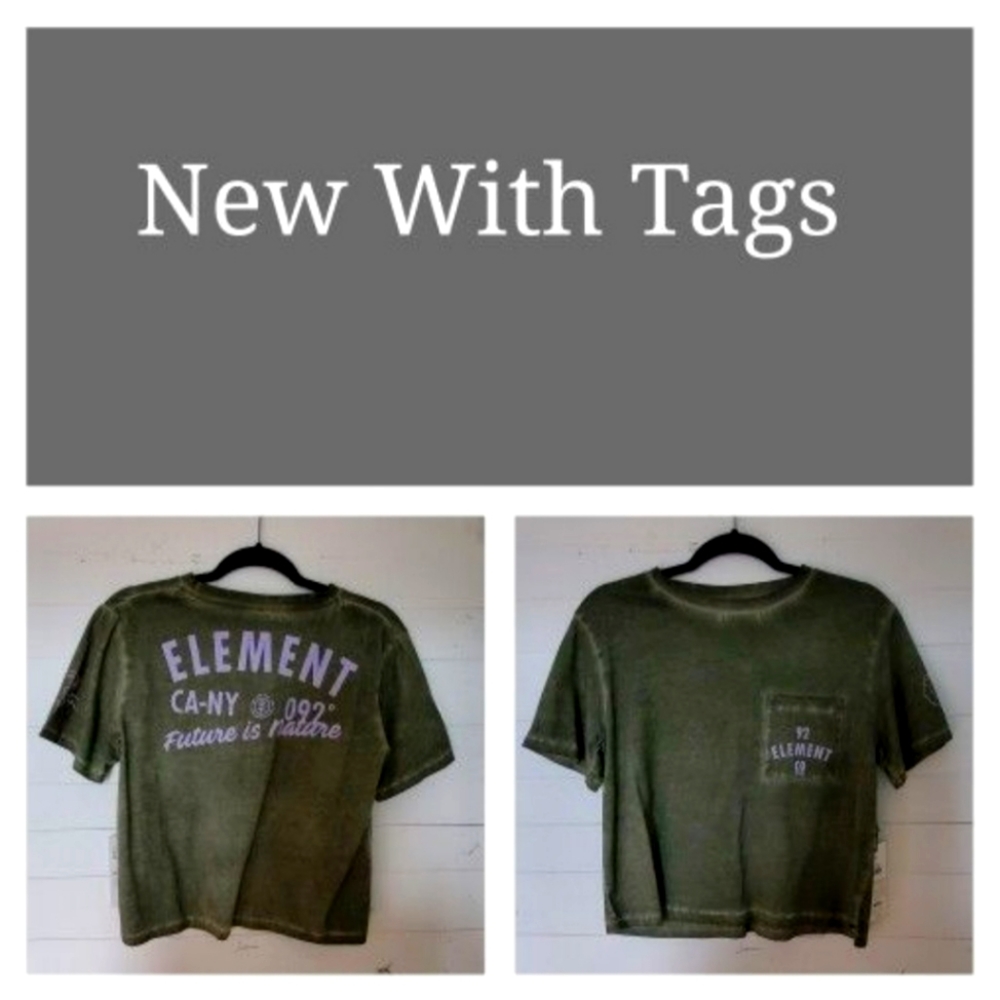 I'm Unique Women's Element Army Green Crop Top Shirt size 10